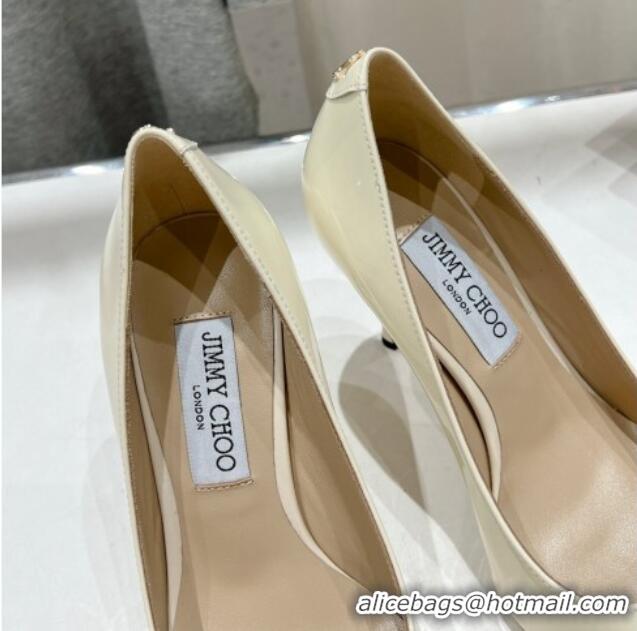 Classic Hot Jimmy Choo Love Pumps 8.5cm in Patent Leather White 1113047