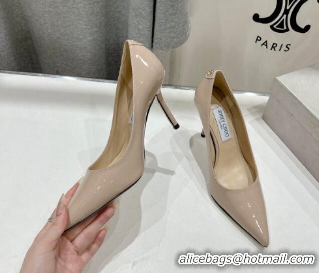 Top Grade Jimmy Choo Love Pumps 8.5cm in Patent Leather Nude 1113049