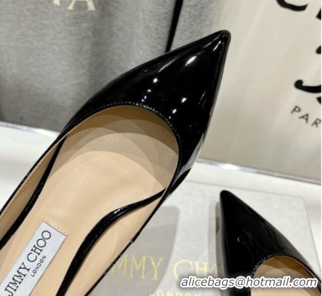 Pretty Style Jimmy Choo Love Pointed Ballet Flat in Patent Leather Black 1113054