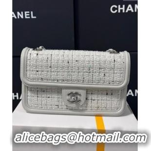 Buy Discount Chanel Tweed Small Flap Bag AS5234 Light Grey 2025