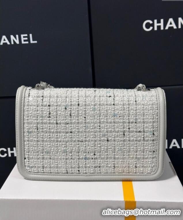 Buy Discount Chanel Tweed Small Flap Bag AS5234 Light Grey 2025