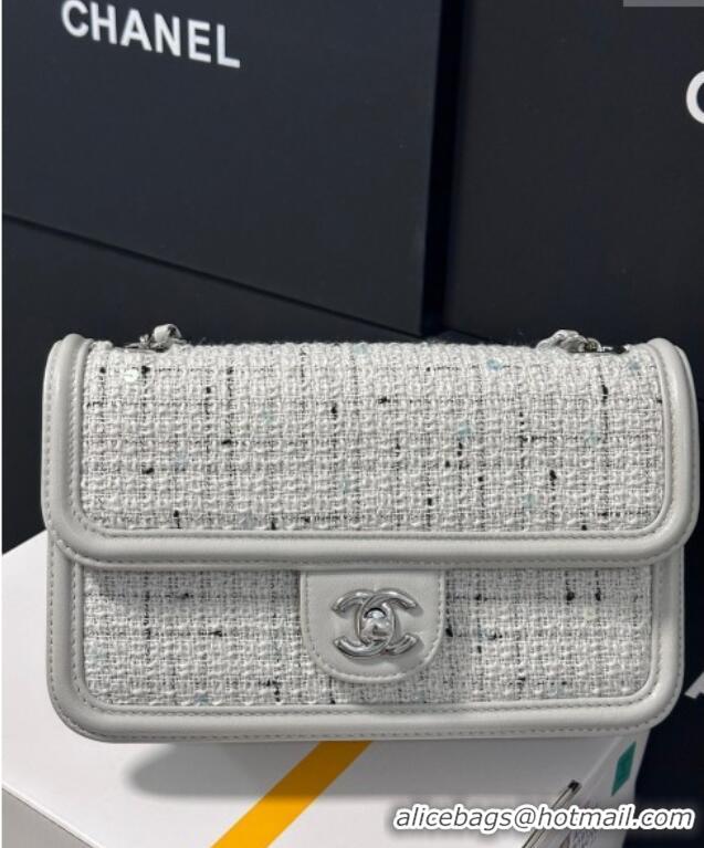 Buy Discount Chanel Tweed Small Flap Bag AS5234 Light Grey 2025