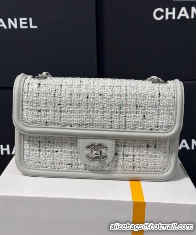 Buy Discount Chanel Tweed Small Flap Bag AS5234 Light Grey 2025