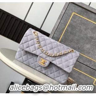 Hot Sell Cheap Chanel Suede Classic 11.12 Medium Flap bag A01112 Grey 2025