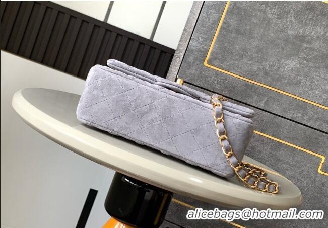 Pretty Style Chanel Suede Classic Mini Flap Bag A69900 Grey 2025