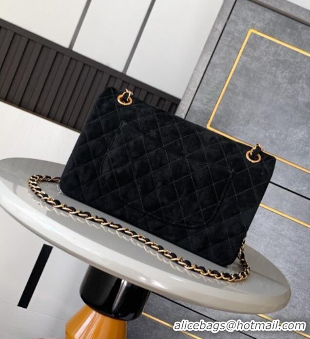 Trendy Design Chanel Suede Classic 11.12 Medium Flap bag A01112 Black 2025