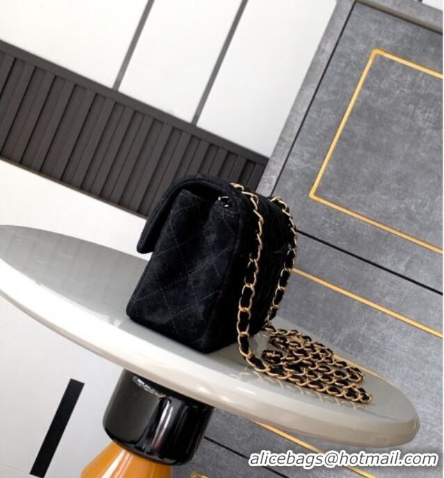 Buy Discount Chanel Suede Classic Mini Flap Bag A69900 Black 2025