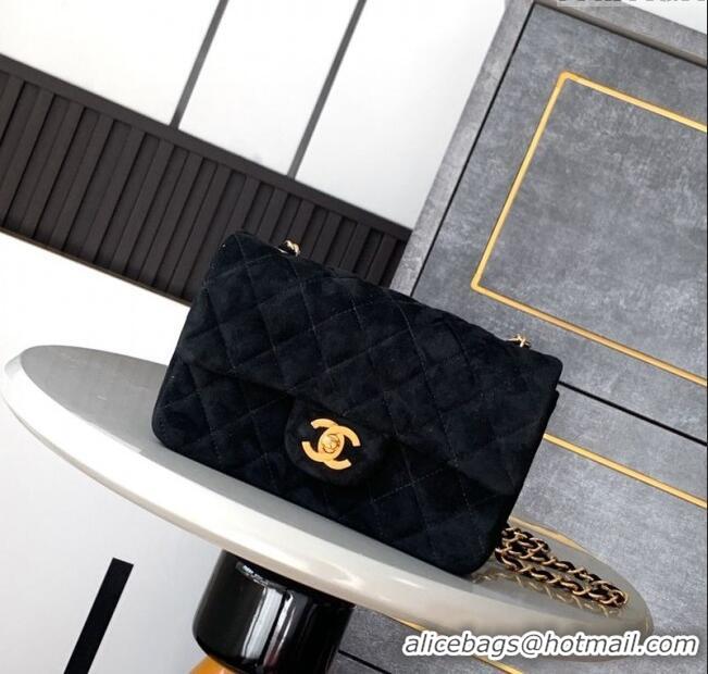 Buy Discount Chanel Suede Classic Mini Flap Bag A69900 Black 2025