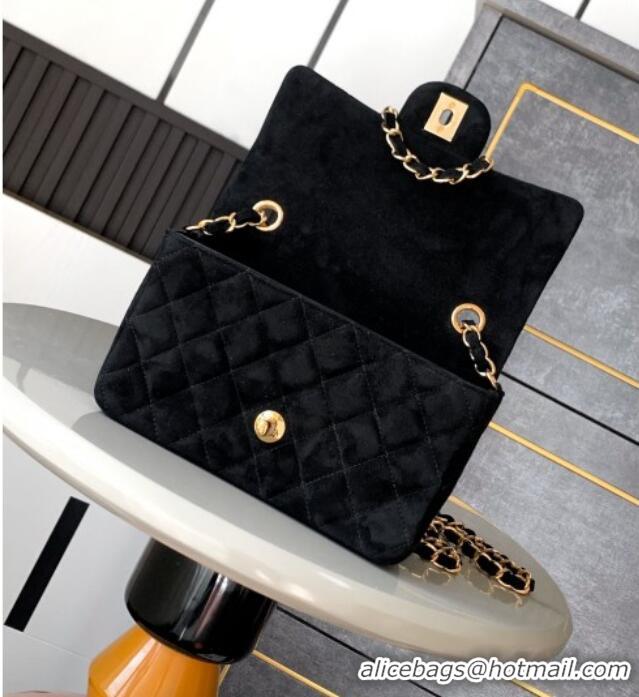 Buy Discount Chanel Suede Classic Mini Flap Bag A69900 Black 2025