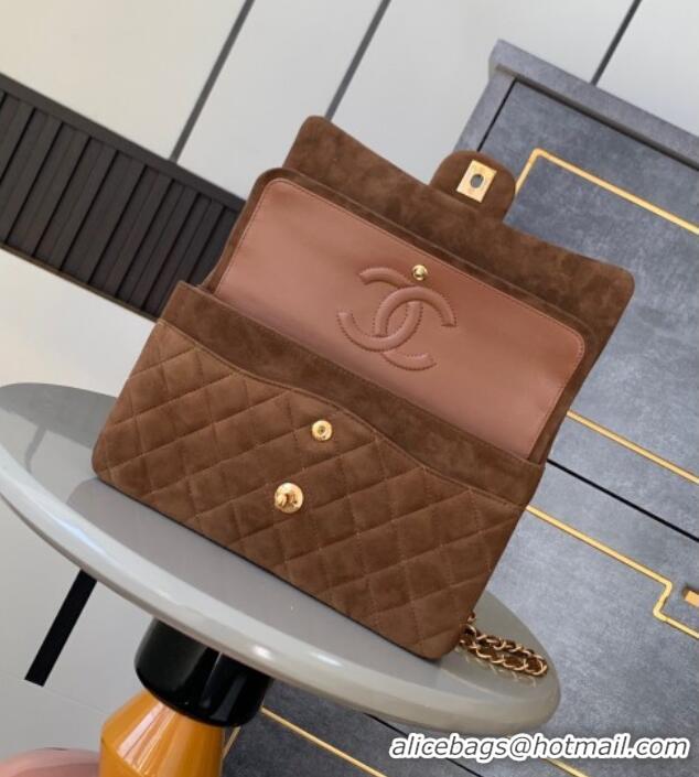 Popular Style Chanel Suede Classic 11.12 Medium Flap bag A01112 Brown 2025