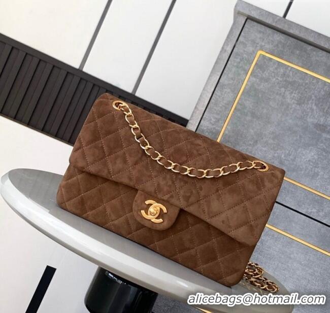 Popular Style Chanel Suede Classic 11.12 Medium Flap bag A01112 Brown 2025