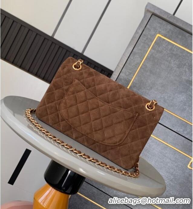 Popular Style Chanel Suede Classic 11.12 Medium Flap bag A01112 Brown 2025