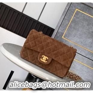 Top Grade Chanel Suede Classic Mini Flap Bag A69900 Brown 2025