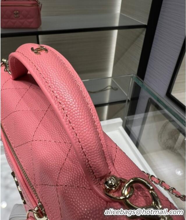 Best Quality Chanel Grained Calfskin Long Vanity Case with Chain AP4407 Light Pink 2025