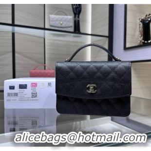 Grade Quality Chanel Grained Calfskin Clutch/Backpack Bag with Chain AP4406 Black 2025