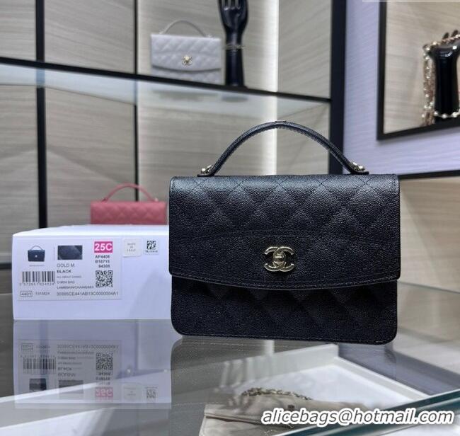 Grade Quality Chanel Grained Calfskin Clutch/Backpack Bag with Chain AP4406 Black 2025