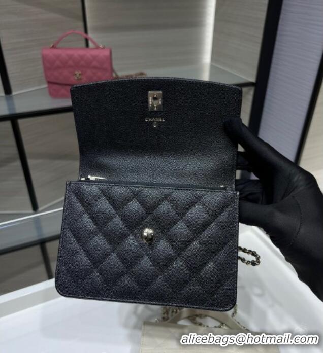 Grade Quality Chanel Grained Calfskin Clutch/Backpack Bag with Chain AP4406 Black 2025