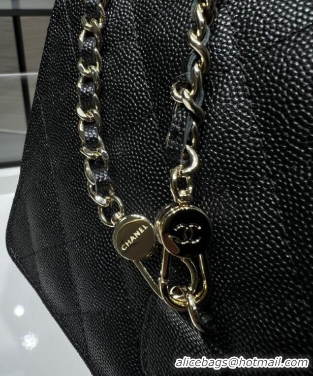 Grade Quality Chanel Grained Calfskin Clutch/Backpack Bag with Chain AP4406 Black 2025