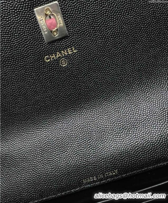 Grade Quality Chanel Grained Calfskin Clutch/Backpack Bag with Chain AP4406 Black 2025