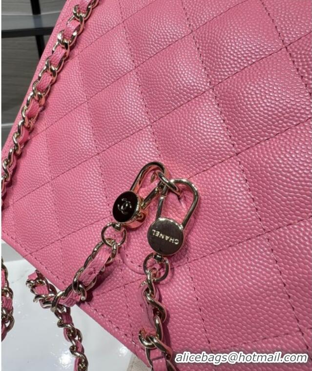 Top Design Chanel Grained Calfskin Clutch/Backpack Bag with Chain AP4406 Pink 2025