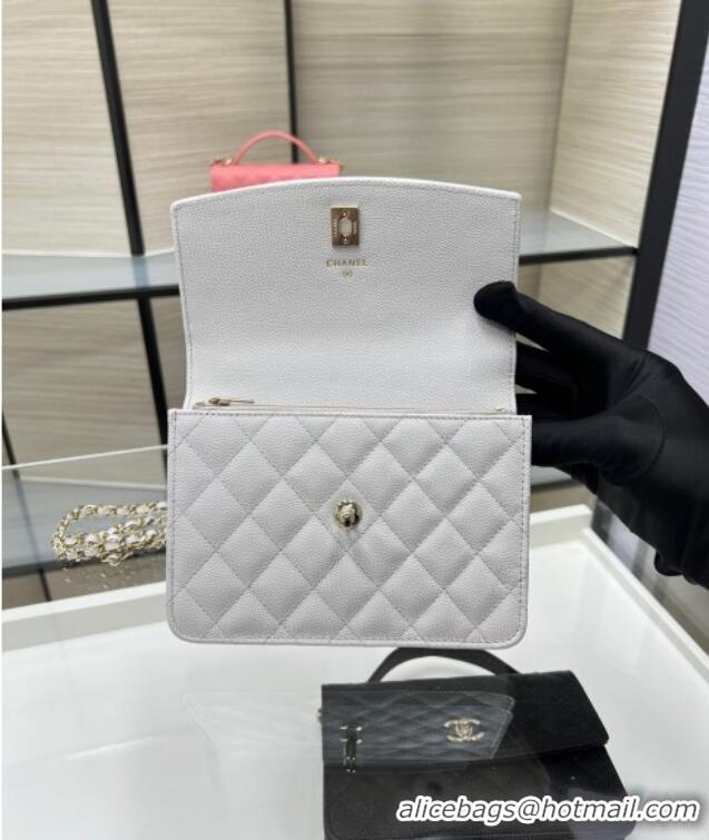 Top Grade Chanel Grained Calfskin Clutch/Backpack Bag with Chain AP4406 Light Grey 2025