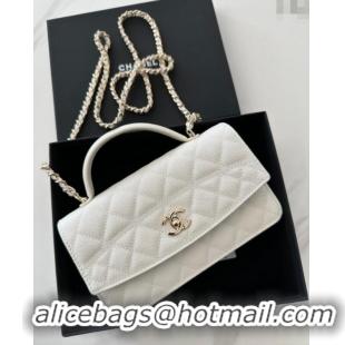 Luxury Cheap Chanel Grained Calfskin Clutch with Chain AP4402 White 2025