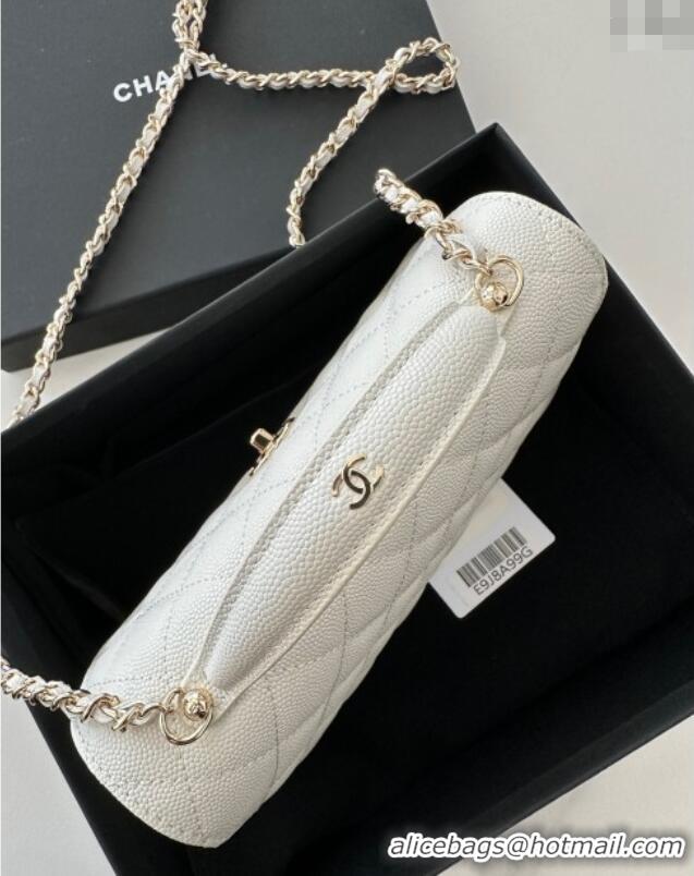 Luxury Cheap Chanel Grained Calfskin Clutch with Chain AP4402 White 2025