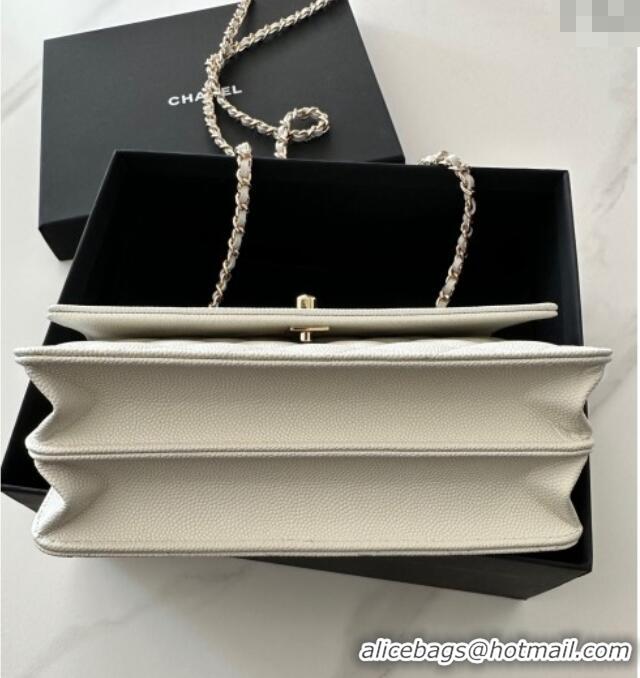 Luxury Cheap Chanel Grained Calfskin Clutch with Chain AP4402 White 2025