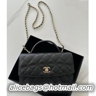 Good Quality Chanel Grained Calfskin Clutch with Chain AP4402 Black 2025