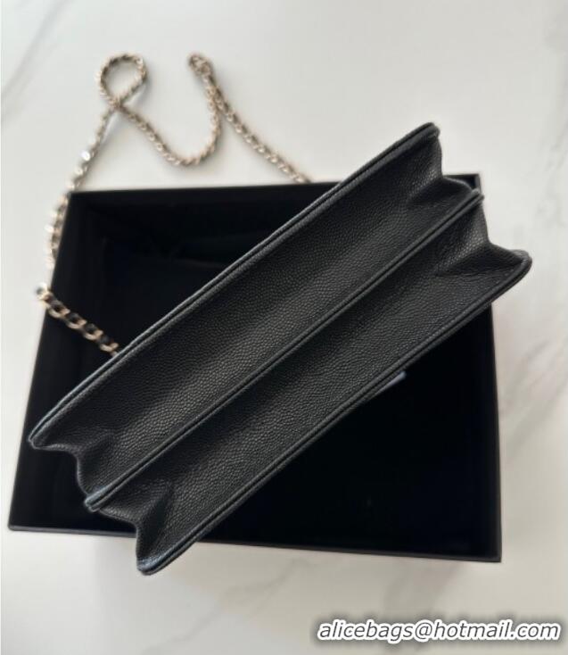 Good Quality Chanel Grained Calfskin Clutch with Chain AP4402 Black 2025