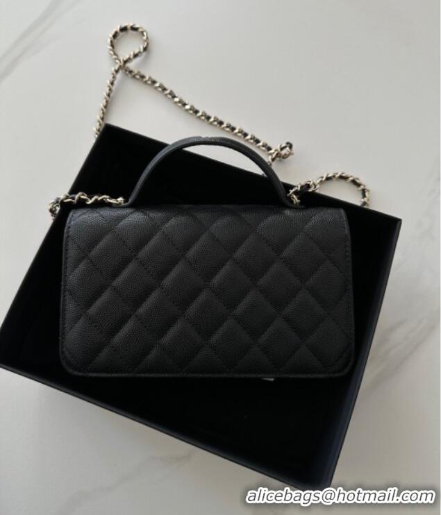 Good Quality Chanel Grained Calfskin Clutch with Chain AP4402 Black 2025