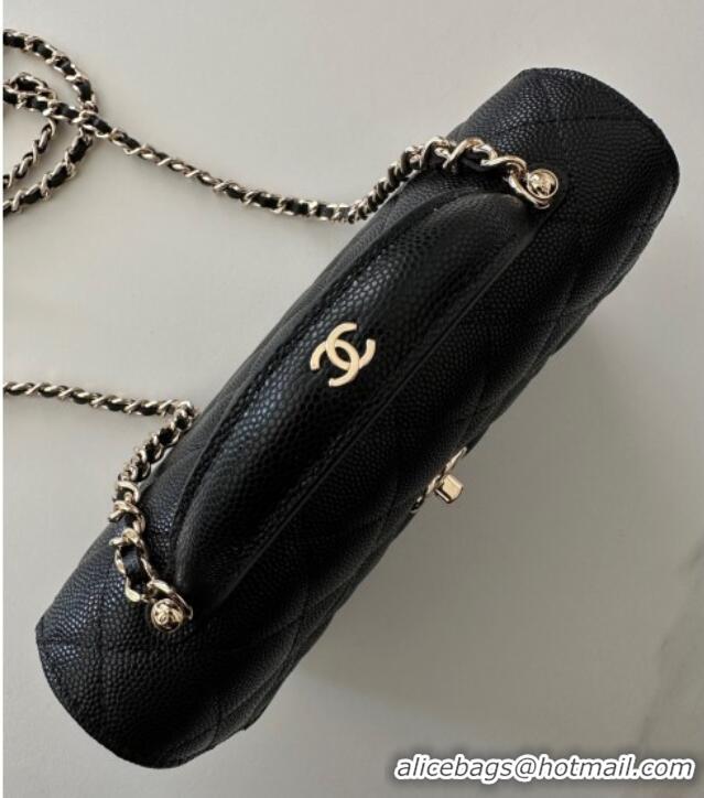 Good Quality Chanel Grained Calfskin Clutch with Chain AP4402 Black 2025