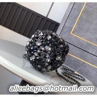 Famous Brand Chanel Sphere Round Evening bag with Strass 0113 Black 2025