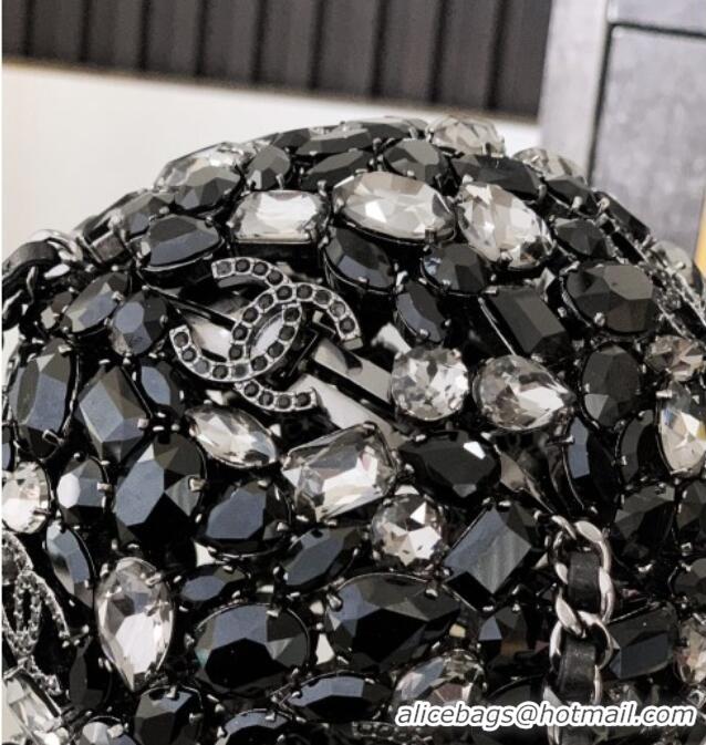 Famous Brand Chanel Sphere Round Evening bag with Strass 0113 Black 2025