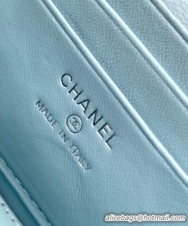 Super Quality Chanel Light Blue Denim Clutch with Chain and Heart AP3204 2025