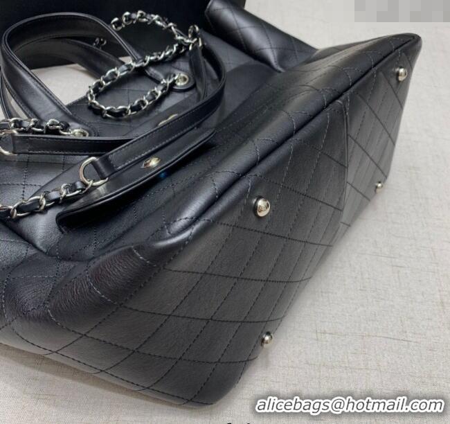 Top Grade Chanel Quilted Calfskin Large Shopping Bag CH011302 Black 2025