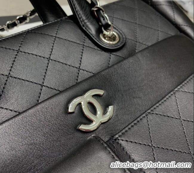 Top Grade Chanel Quilted Calfskin Large Shopping Bag CH011302 Black 2025