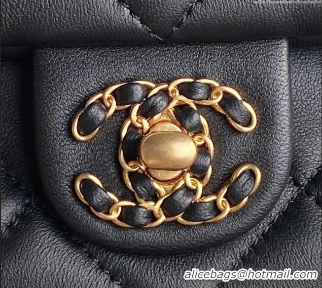 Low Cost Chanel Quilted Lambskin Flap Bag with Top Handle, Chain and Knot AS5317 Black 2025