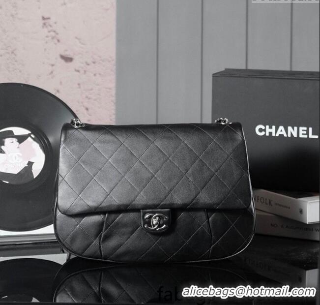 Original Cheap Chanel Vintage Quilted Calfskin Flap Bag 0113 Black 2025