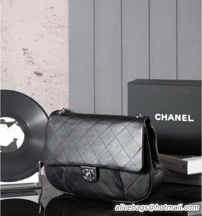 Original Cheap Chanel Vintage Quilted Calfskin Flap Bag 0113 Black 2025