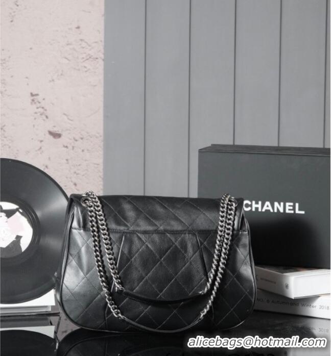 Original Cheap Chanel Vintage Quilted Calfskin Flap Bag 0113 Black 2025