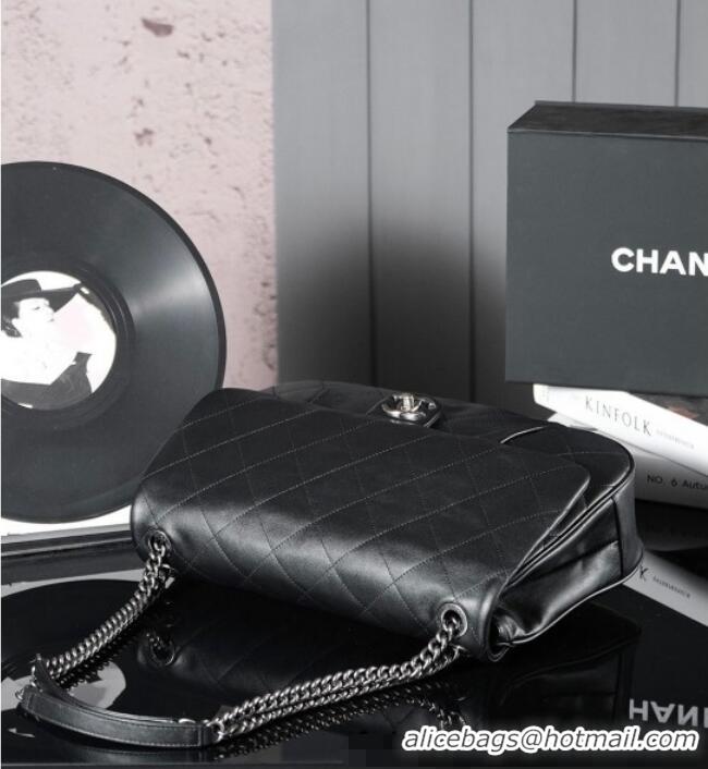 Original Cheap Chanel Vintage Quilted Calfskin Flap Bag 0113 Black 2025