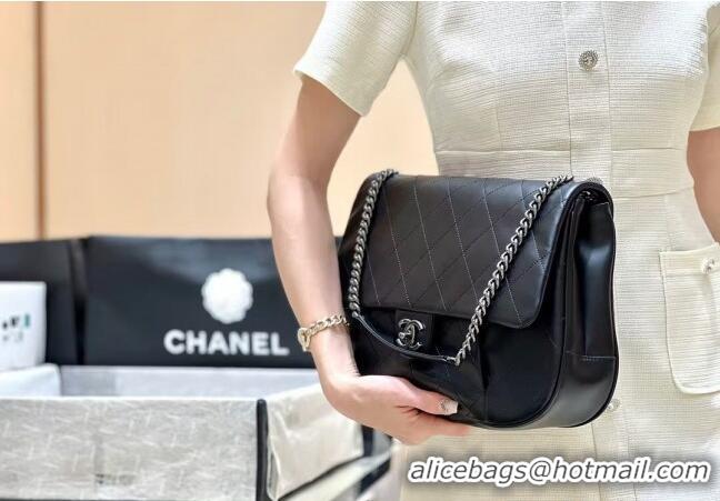 Original Cheap Chanel Vintage Quilted Calfskin Flap Bag 0113 Black 2025