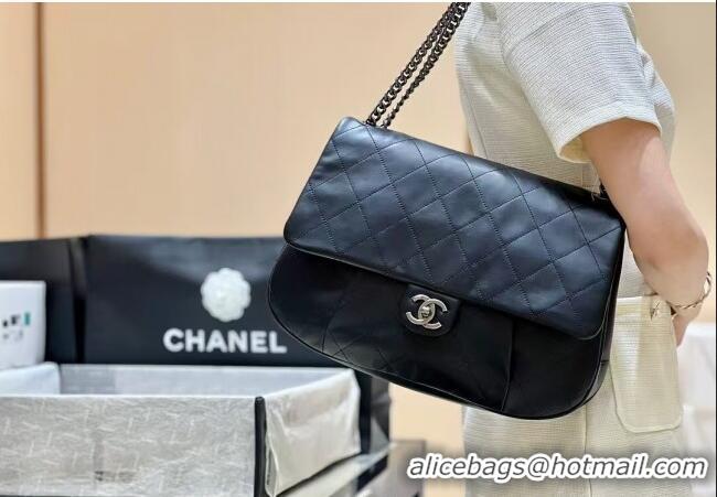 Original Cheap Chanel Vintage Quilted Calfskin Flap Bag 0113 Black 2025