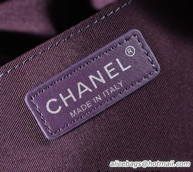 Top Quality Chanel Vintage Suede Backpack Bag Pouch Violet CH011304 Purple 2025