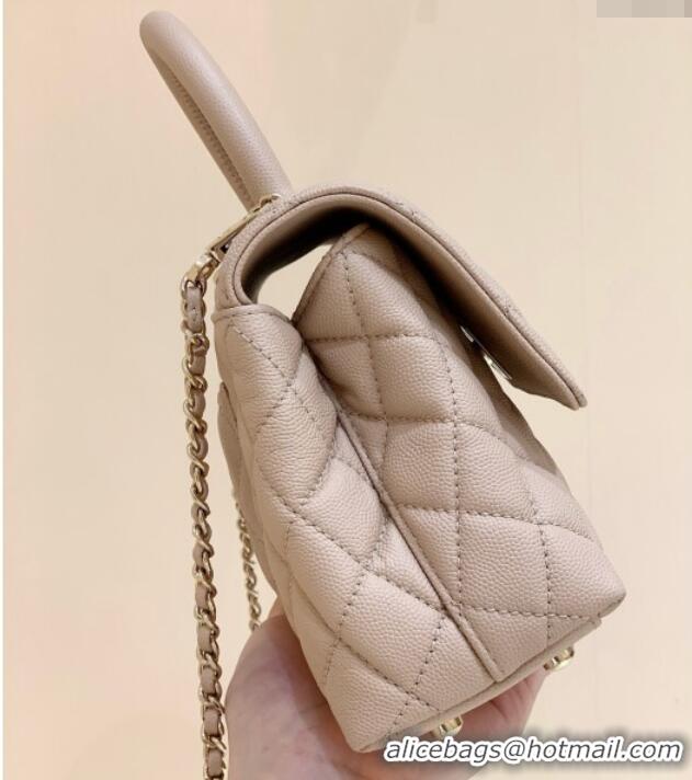 Wholesale Chanel Small Flap Bag with Top Handle in Grained Calfskin A92990 Nude Pink 2025 Top Quality