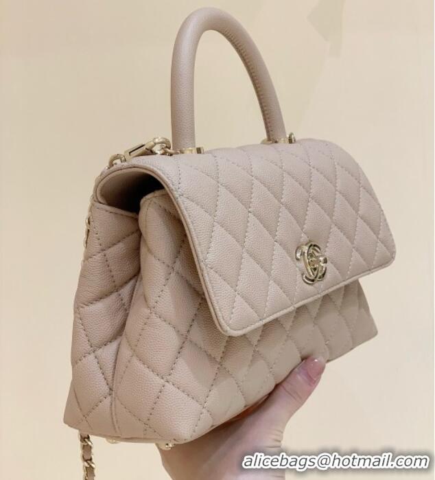 Wholesale Chanel Small Flap Bag with Top Handle in Grained Calfskin A92990 Nude Pink 2025 Top Quality