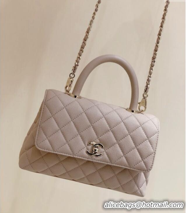 Wholesale Chanel Small Flap Bag with Top Handle in Grained Calfskin A92990 Nude Pink 2025 Top Quality