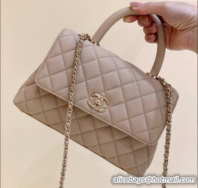 Wholesale Chanel Small Flap Bag with Top Handle in Grained Calfskin A92990 Nude Pink 2025 Top Quality