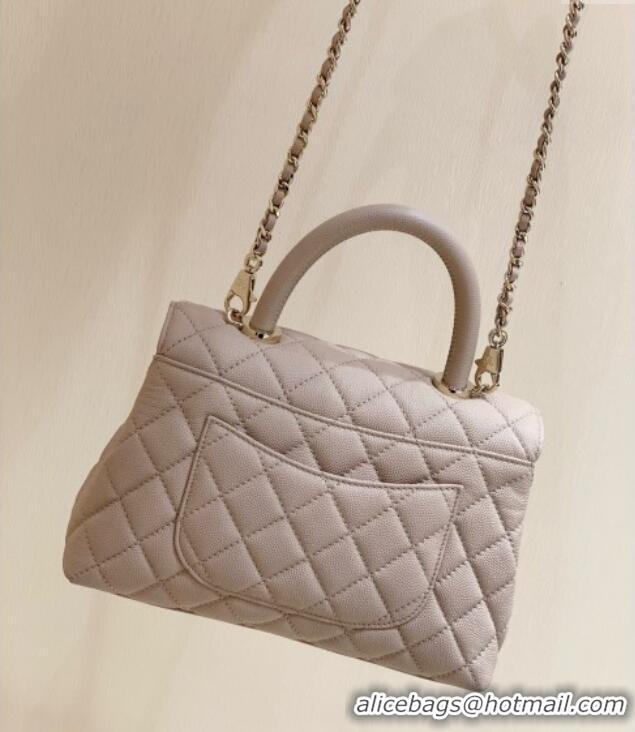 Wholesale Chanel Small Flap Bag with Top Handle in Grained Calfskin A92990 Nude Pink 2025 Top Quality